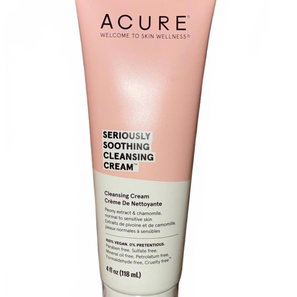 NEW Acure Organics Seriously Soothing Cleansing Cream 4 fl oz Cruelty-Free
